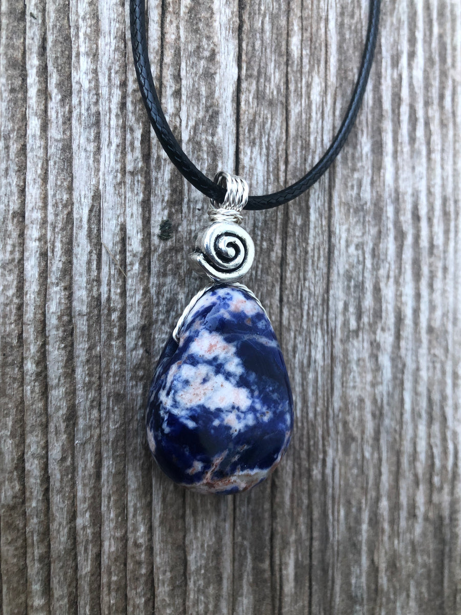 Sodalite for Creativity and Inspiration. Swirl to Signify Consciousness.