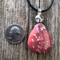 Thulite for Regeneration & Love. Pewter Accent.