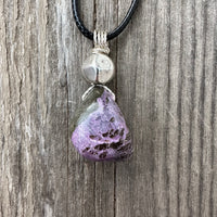 Stichtite Pendant for a Connection to Spiritual Realms. Great Stone for Shielding. Swirl Signifies Consciousness.