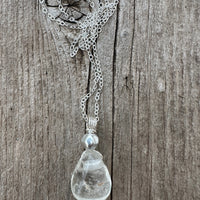 Topaz Necklace for Replacing Doubt with Generosity, Joy and Abundance. Antique Silver Accent.